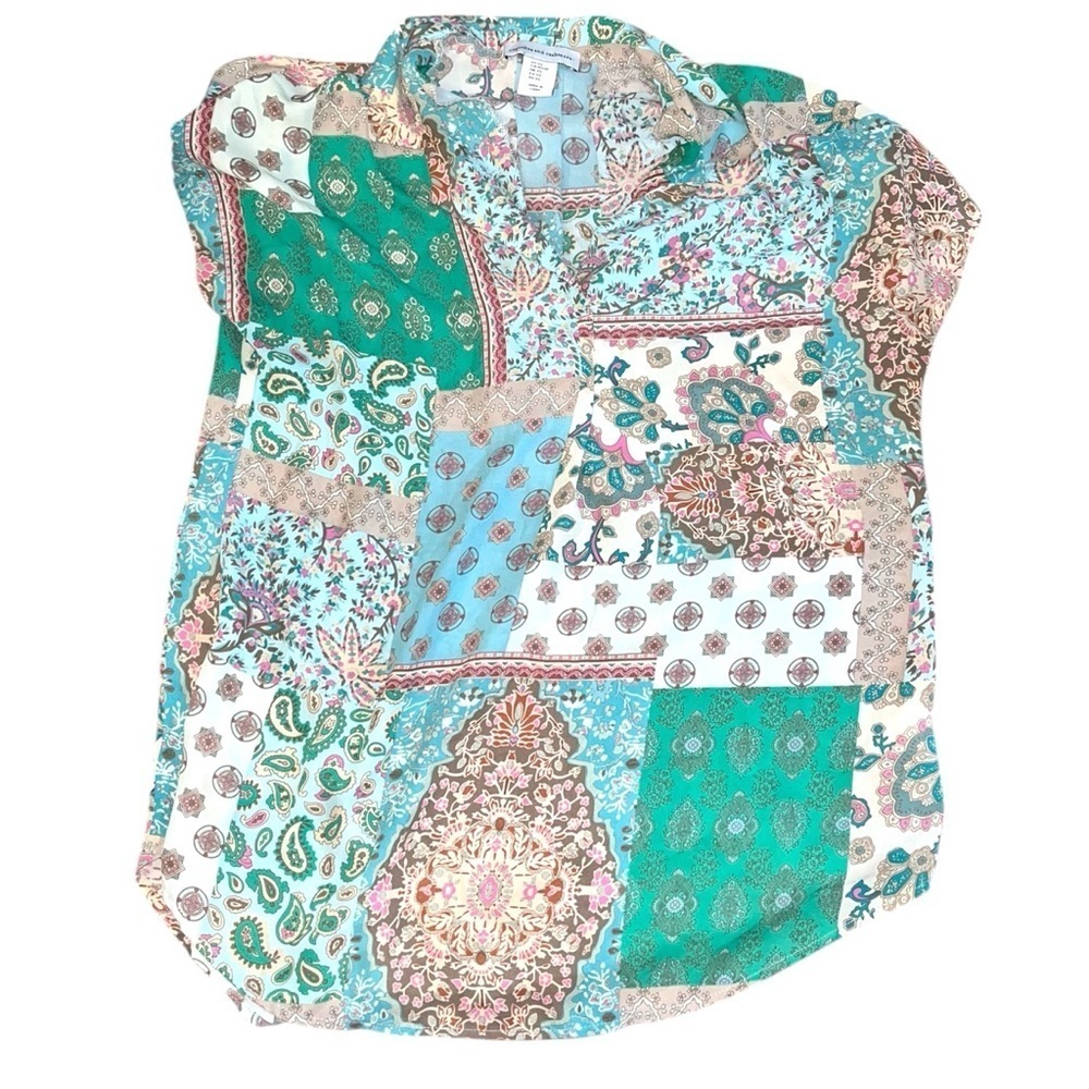 Cupcakes and Cashmere Paisley Patchwork Boho Top